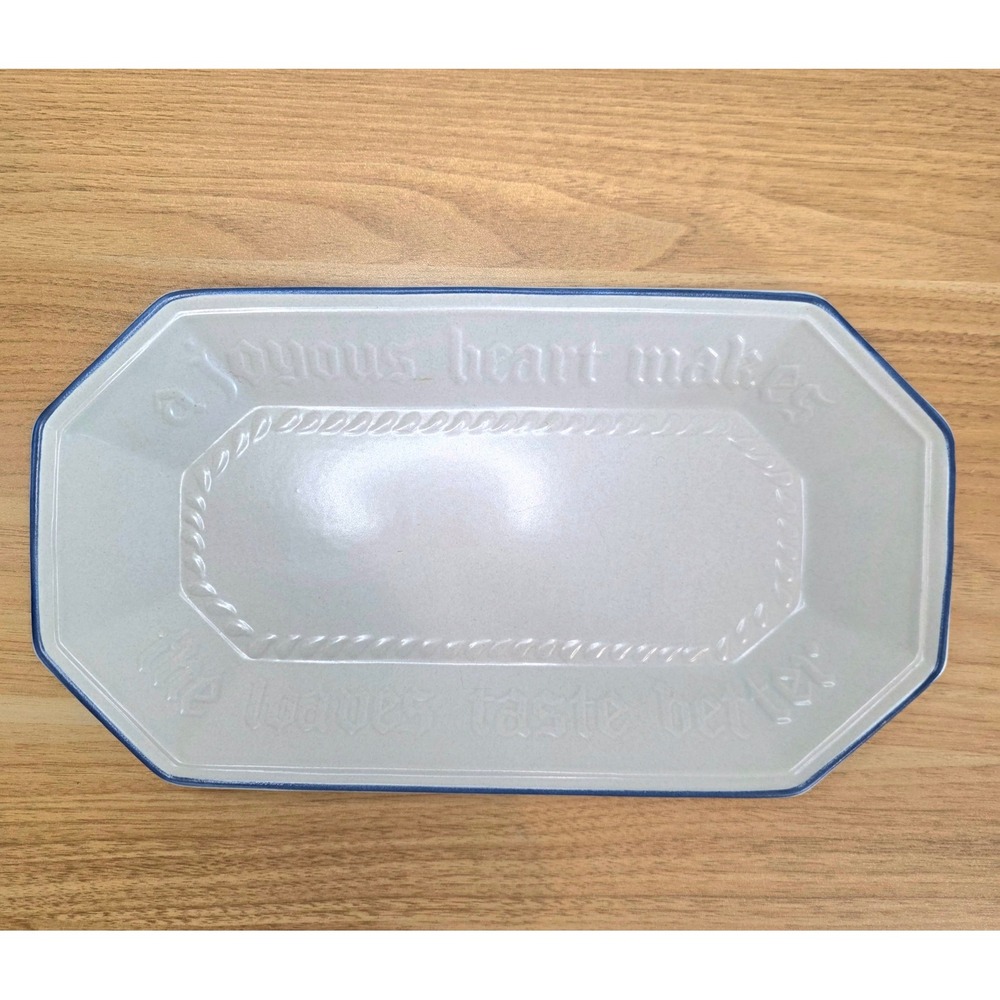 Pfaltzgraff USA Yorktowne Stoneware Tray‎ Bread Serving Dish A Joyous Heart